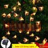 Solar-Powered LED Color-Changing Bee String Lights for Outdoor Garden and Balcony Decoration