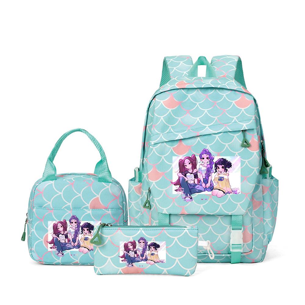 Kpop Witch Hunter Girl Group Primary School Students Print Children'S Backpack Schoolbag Three-Piece Schoolbag