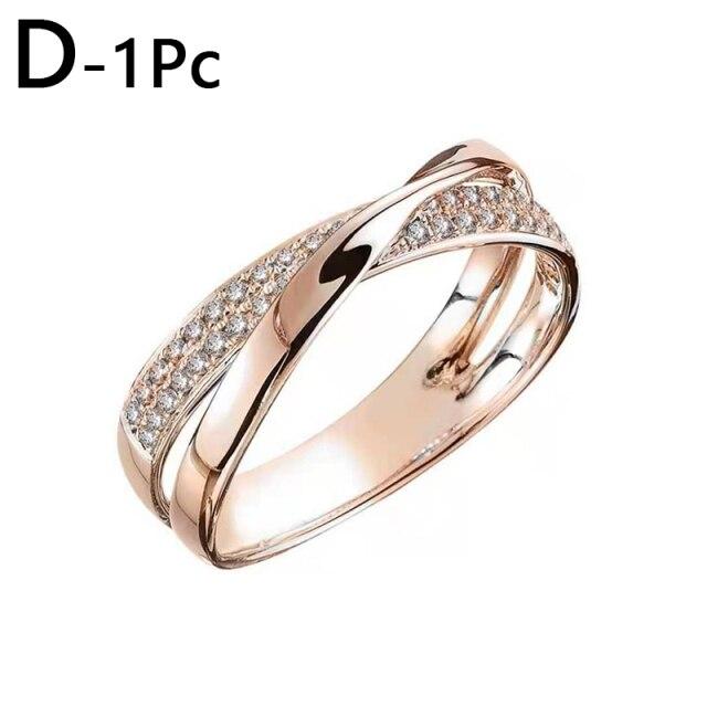 Модные классические обручальные кольца для женщин, модное двухцветное кольцо с крестом в форме буквы X, ослепительное кольцо с фианитами, женское обручальное ювелирное изделие, подарки