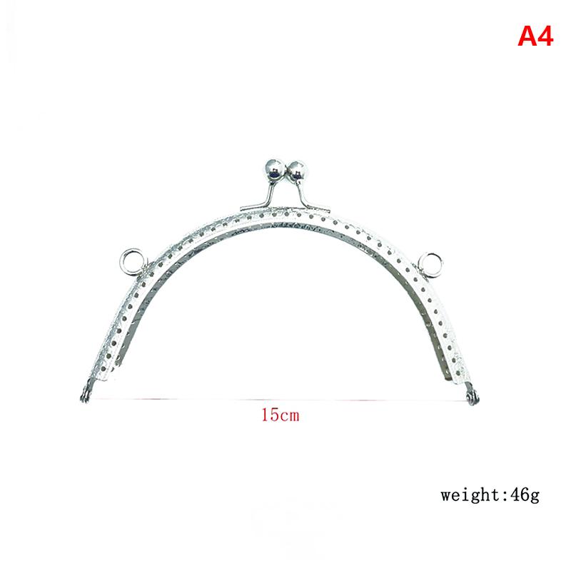 8,5/10,5/12,5/15,5 см глянцевое серебро базовый полукруглый металлический замок для кошелька