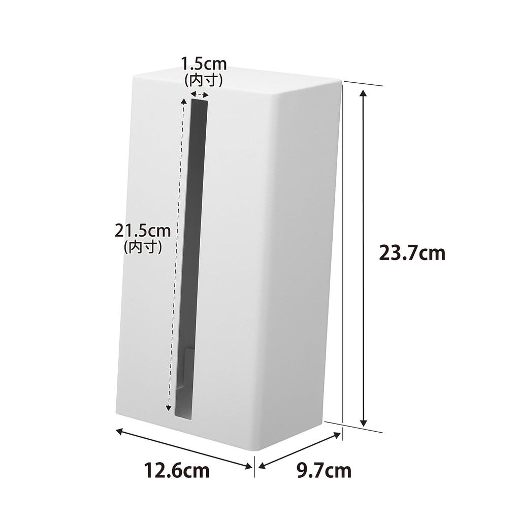Yamazaki Tower Vertical Tissue Stand, White, W12.6 x D9.7 x H23.7cm, VerticalHorizontal Placement, Tissue CaseCover, 1440