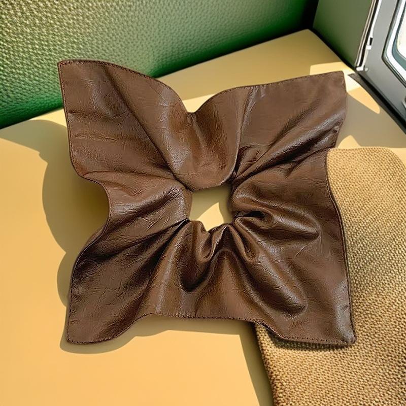 High-end Leather Square Scrunchies Vintage Gentle Hair Ties Hair Rope Women Girls Accessories