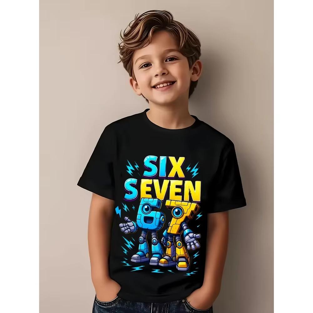 Kids 67 Themed Colorful Print TShirt Soft Cotton Fabric Breathable and Comfortable Ideal for Toddlers and Childrendf0235
