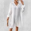 "Bamboo Cotton Long-Sleeve Beach Cover-Up Cardigan"
