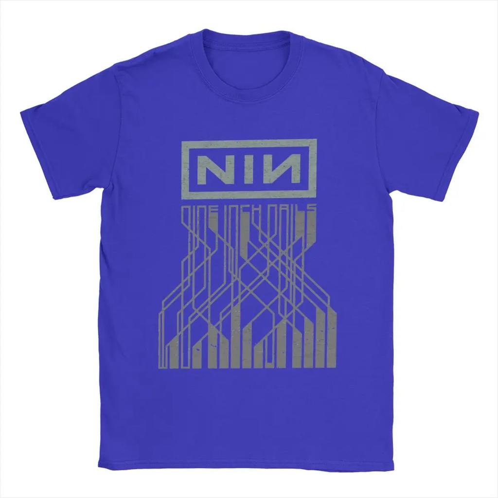 Футболки Nine Inch Nails NIN, мужские, хлопковые, забавные, с круглым вырезом, футболка с коротким рукавом, большой размер