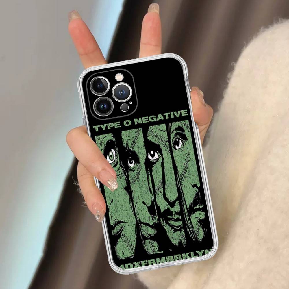 Чехол Rock Band T-Type O Negative Music для IPhone 17 16 15 14 13 12 Mini 11 Pro Max Прозрачный