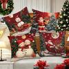 Christmas and New Year Decoration Pillowcase Santa Claus Snowman Pillow Cover Living Room Sofa Cushion Cover Home Decoration