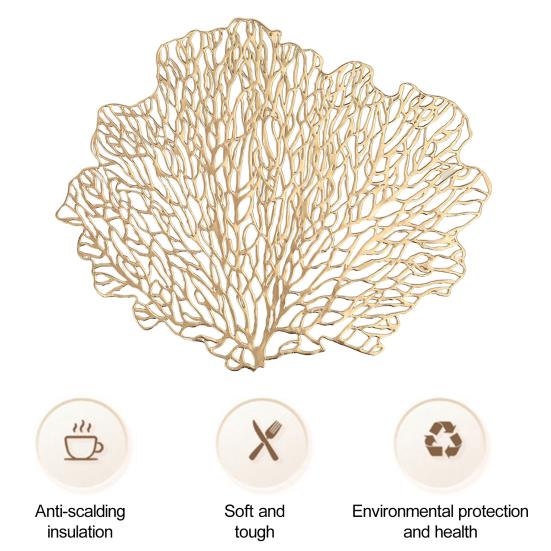 Table Placemat Heat-Resistant Kitchen Placemat Stylish Coral Shape Dining Table Mat for Home Decoration