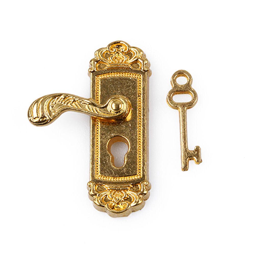 1pc Funny Retro Vintage Mini 1/12 Dollhouse Miniature Key Door Lock