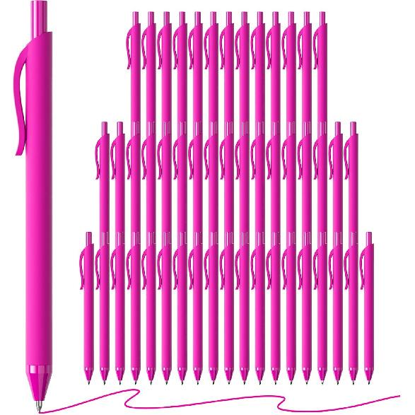 50 Pack Black Ink Pens - Bulk Pens, 1.0MM Medium Point Ballpoint Pens, Smooth Writing No Bleed Retractable Ball Point Pen (Black)