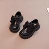 Girls and Children's Small Leather Shoes 2025 Spring and Autumn New Princess Girls Single Shoes Black Soft-soled Loafers Shoes Bow