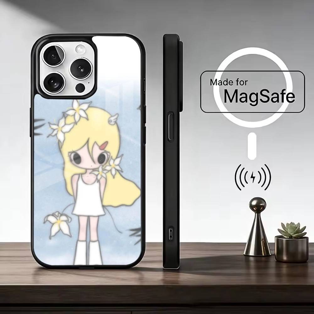 Чехол для телефона 'Ангел Зайка' для iPhone17,16,15,14,13,12,11 Plus,Pro Max Магнитный Для Magsafe Беспроводной Зарядки