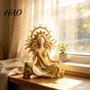 Unique Birthday Gifts for Her Meditating Sun Goddess Resin Statue, Yoga Spiritual Figurine, Boho Personal Growth Zen Style Desktop Home Decor Ornament