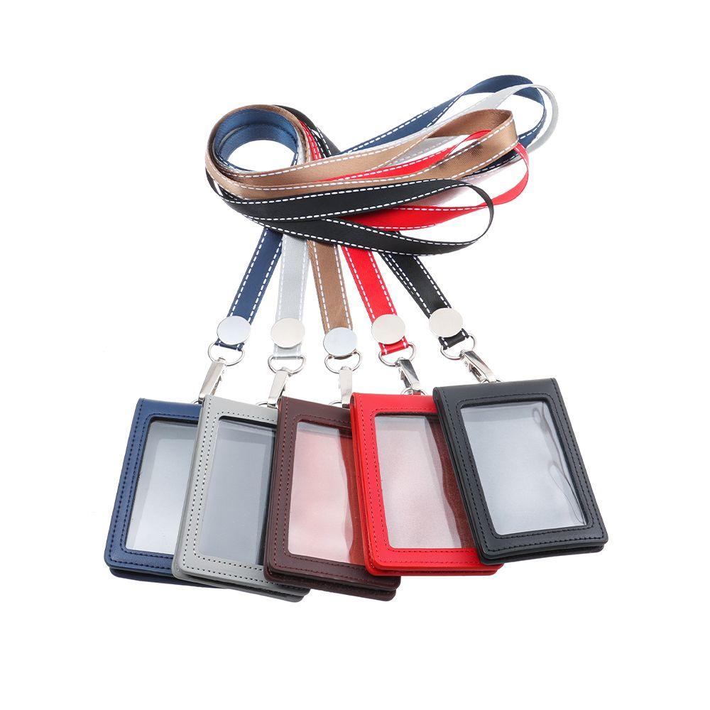Кожаные двойные катушки для карт, зажим для ремня, держатель для бейджа, шнурок для удостоверения личности, зажим для брелока с именем