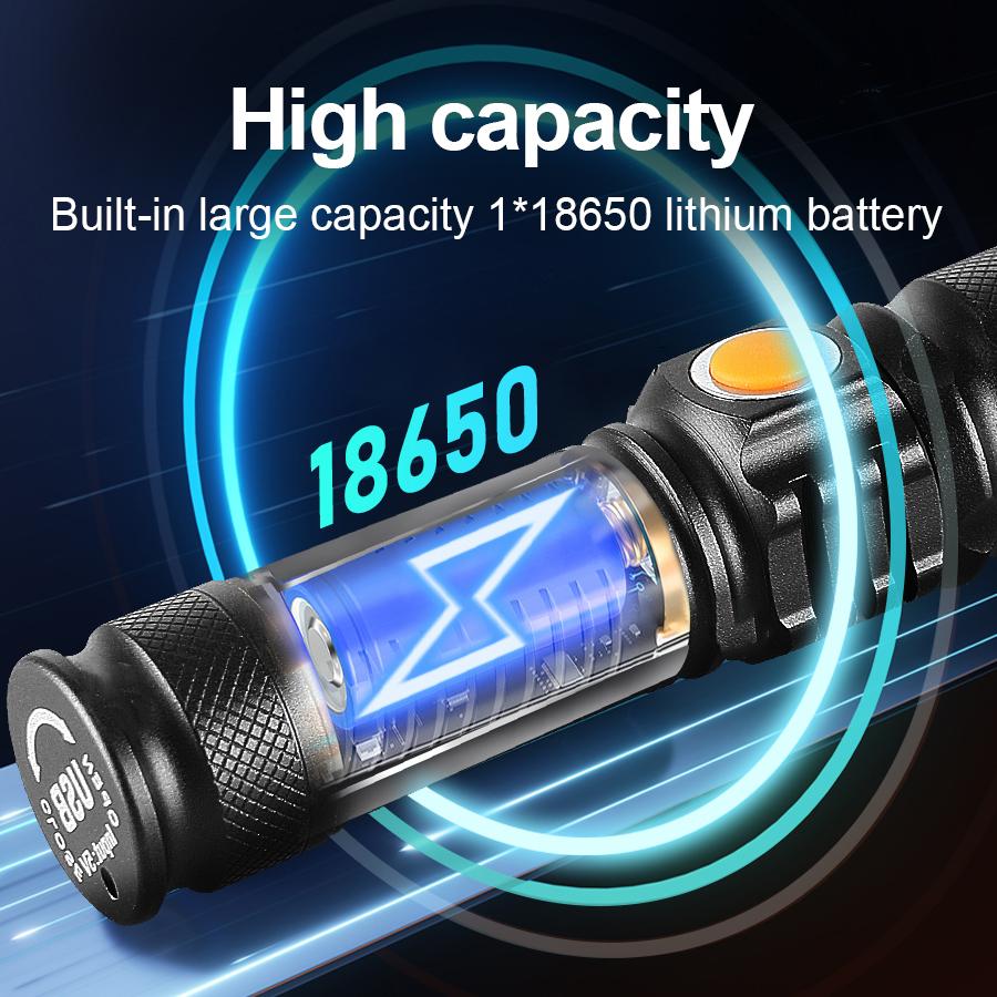 Мини многофункциональный фонарик USB перезаряжаемый портативный фонарь 500 м водонепроницаемый уличный рабочий фонарь для кемпинга и рыбалки