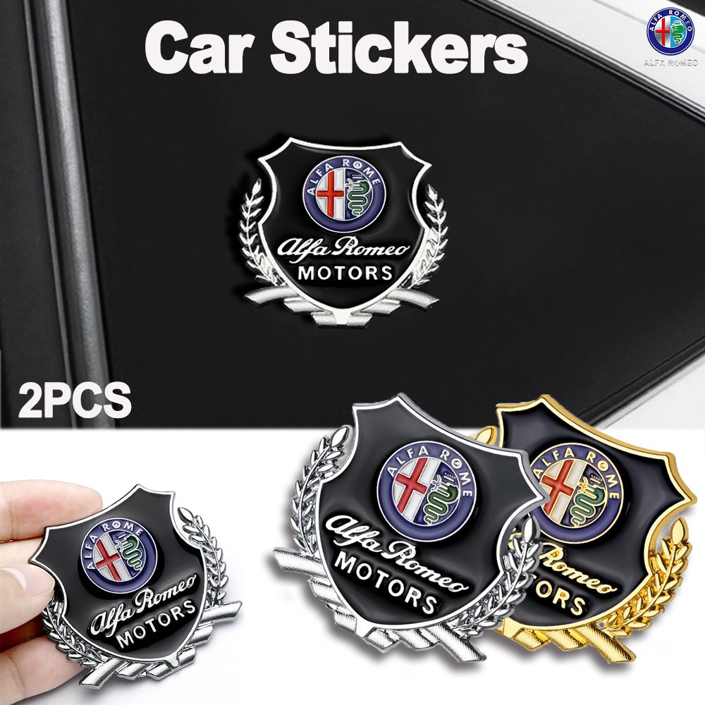 1PC Gold/Sliver Car 3D Metal Emblem Modeling Body Window Decor Sticker Auto Accessories For Alfa Romeo 159 147 156 Sportiva 166