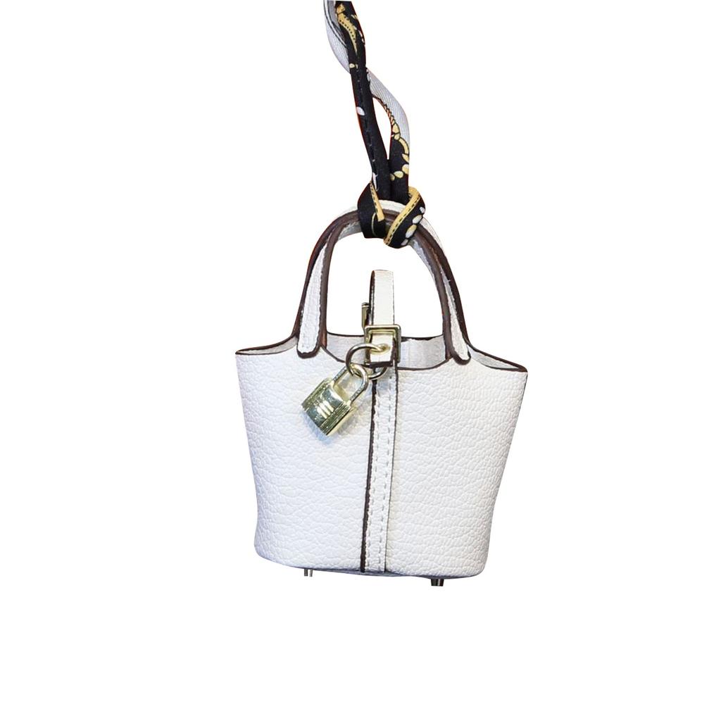 Милая подвеска в виде сумки-корзины, высококачественная кожаная подвеска-брелок для автомобиля, милая креативная подвеска