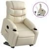 VidaXL Fauteuil Inclinable, Chaise de Relaxation avec Dossier, Siège avec Accoudoirs, Fauteuil TV de Salon, Moderne, Crème 3206600