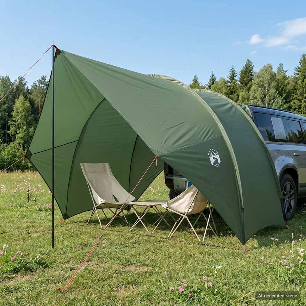 Rear Awnings Waterproof Olive Green 405 x 280 x 220 cm