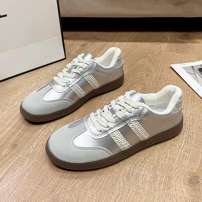 Кружевные туфли-десерты для женщин Весна и Осень Новый стиль Обувь Плоская подошва Универсальные Повседневные Кеды Спортивная обувь Одинарная обувь