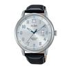 SEIKO ALBA AS9B31X1 Кварцевые Аналоговые Бизнес-Часы с Датой и Черным Кожаным Ремешком, Японский Механизм, Мужской Календарь, Серебристый, Синий
