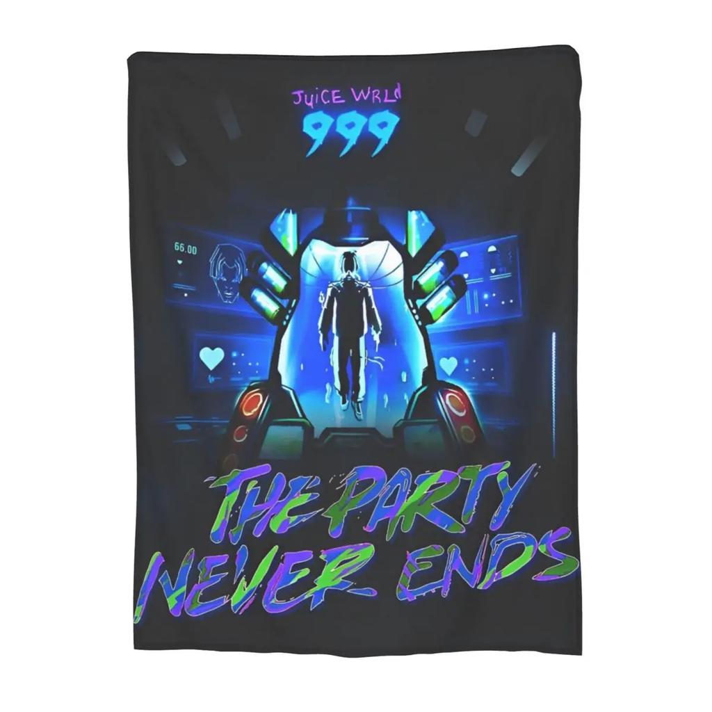 Juice Music Wrld Fuzzy Blankets The Party Never Ends Funny Throw Blanket for Sofa Bedding Lounge 200x150cm
