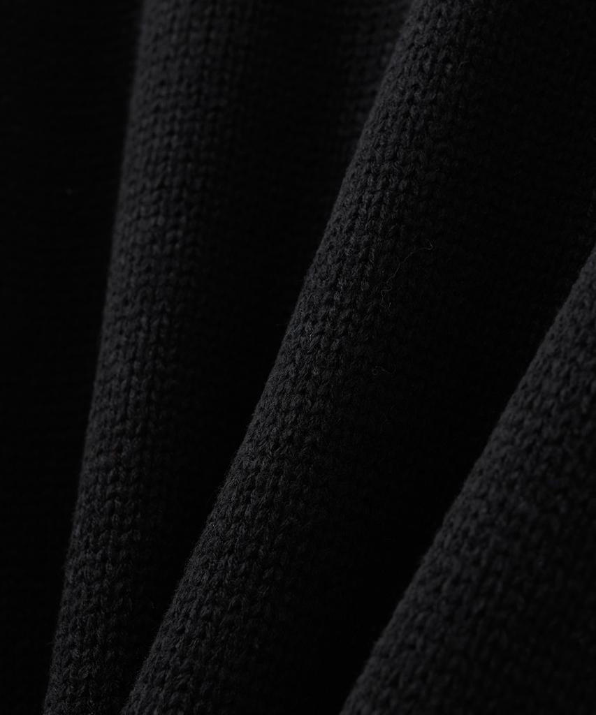 BLOND9 Bulky Polo Knit Top_Black