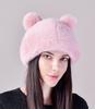 Женская зимняя теплая шапка-ушанка с имитацией меха норки, женские осенние и зимние комплекты женских шапок с искусственными волосами, уши панды, милые