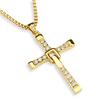 SilverKYASYA Нержавеющая сталь 18KGP Ожерелье с крестом Золотой крест Цирконий Золотое Большое ожерелье с крестом Женская цепочка 60 см Мужское