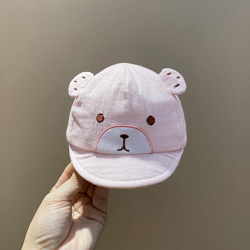 Кепка с мультяшным медведем для детей от 0 до 6 месяцев, кепка с утиным язычком, мягкая хлопковая детская бейсболка с короткими полями, симпатичные солнцезащитные козырьки для мальчиков и девочек