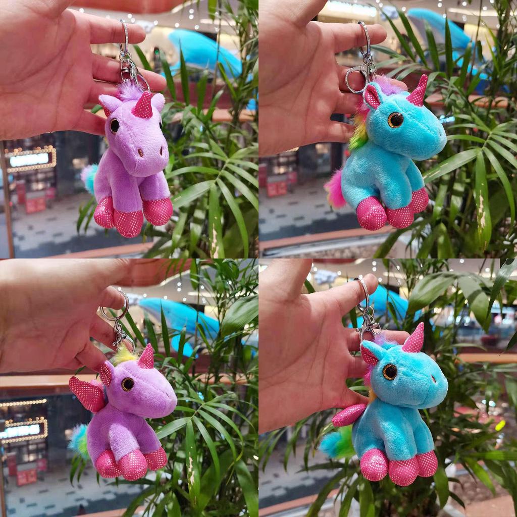 Adorable Plush Unicorn Keychain Doll Cute Cartoon Backpack Charm For Kids Gift