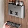 1-Piece Kitchen Utensil Rack-Multifunctional Draining Chopstick Holder Wall-Mounted or Freestanding Cutlery Storage Box Plastic