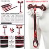 SHAZ Lockable Leather Ball Stretcher with Adjustable Wrist Restraints Testicle Support Strap Metal Hardware Bondage Gear for Men