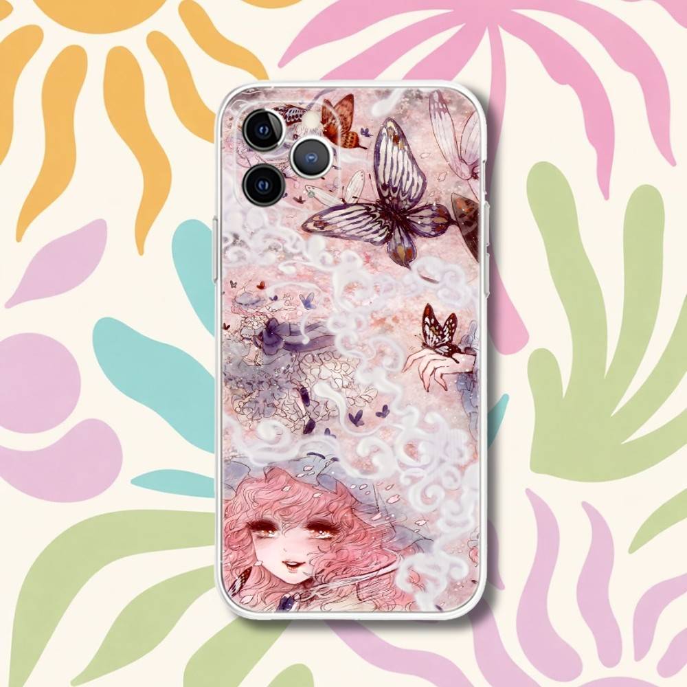 Saigyouji Y-Yuyuko Anime Phone Case For iPhone 17,16e,16,15,14,13,12,11 Mini Pro Max X,XR,XSMAX 8,7 Air Plus Transparent Soft