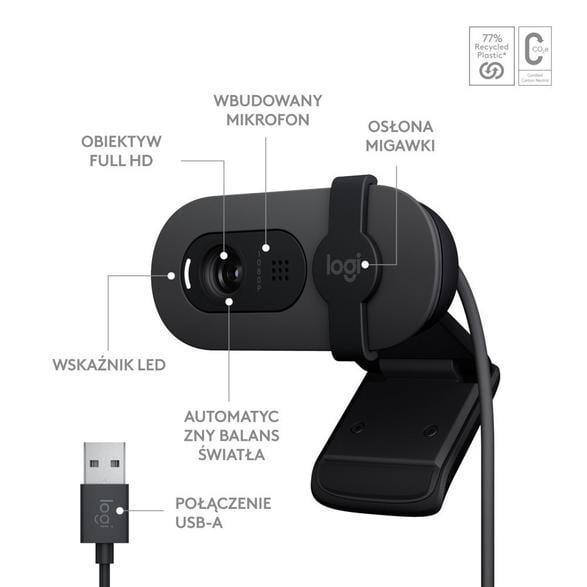 Logitech brio 100 webcam graphite 960-001585