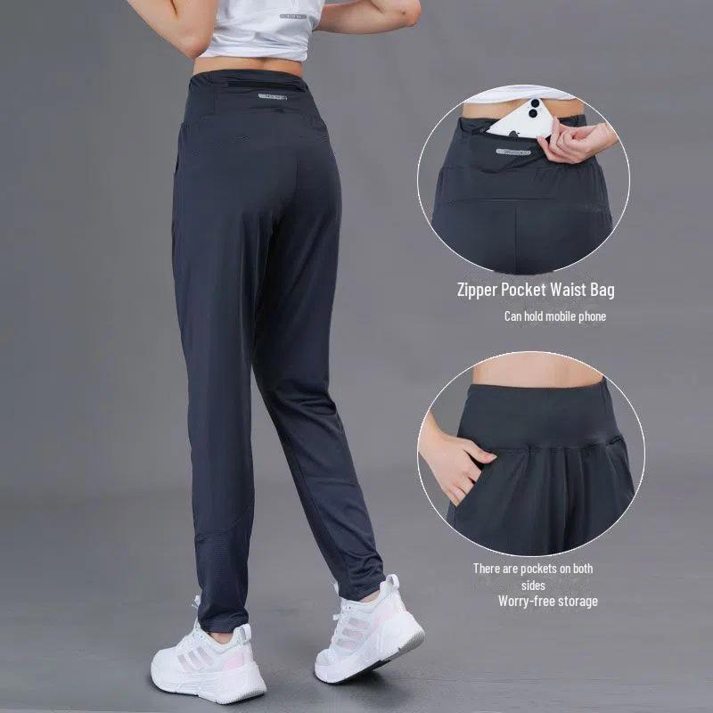 **Trendy Women's Quick-Dry Yoga Pants with High Waist and Back Zipper Pocket - Autumn/Winter Loose Fit with Plus Velvet**