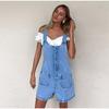 Женские комбинезоны Slim Fit Straight Leg Denim Solid Color 2025 Весна Лето Новые Короткие Брюки Комбинезоны Модная Женская Уличная Одежда