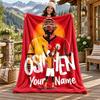 Galatasaray Custom Name Flannel Blanket Personalized Soft Warm Plush Throw Blanket Customized Gift for Family Friends