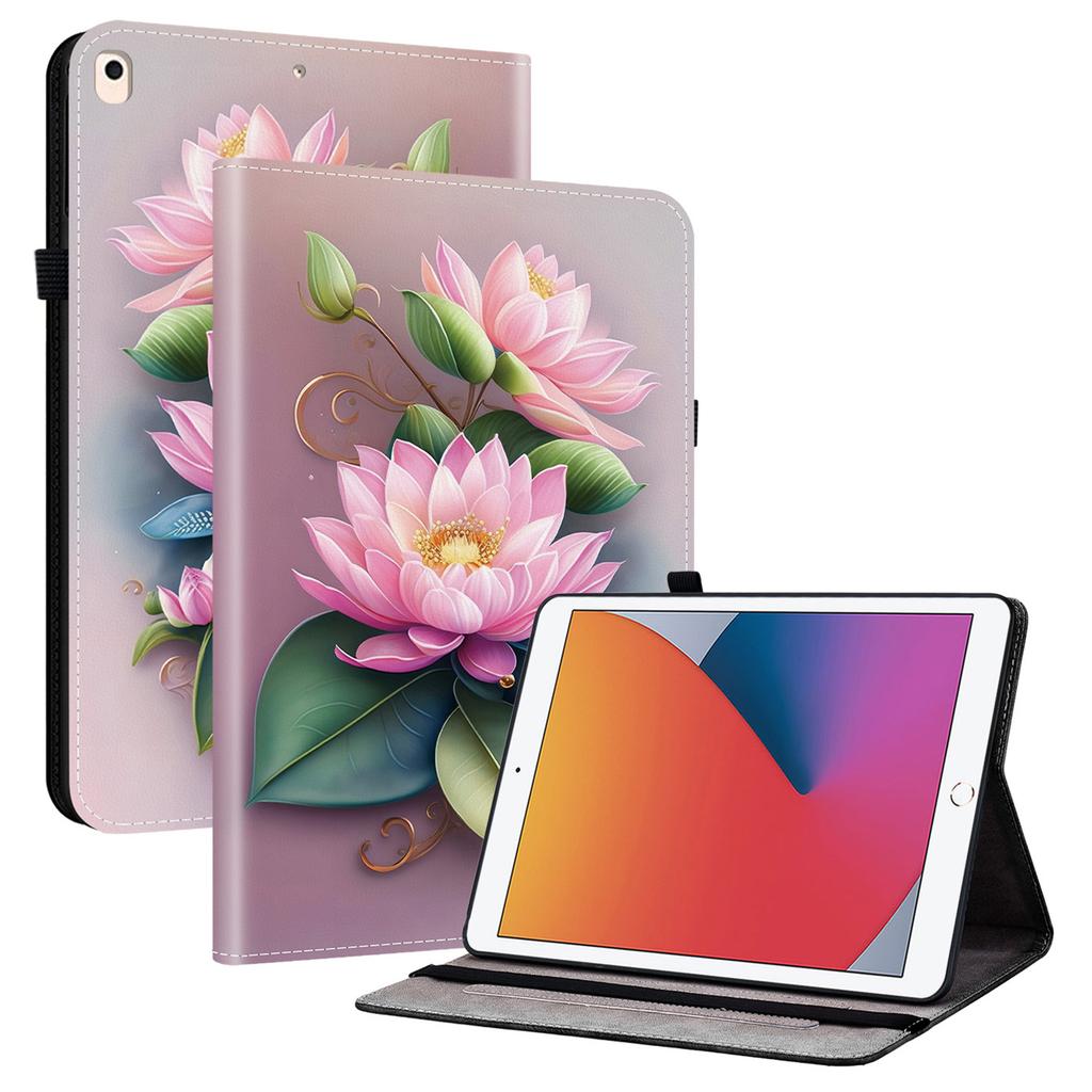 Кожаный чехол для iPad 10.2 (2021)/(2020)/(2019)/Air 10,5 дюйма (2019) Чехол-подставка с принтом и слотами для карт
