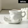 New Creative Metal Touch Facial Art Personality Ceramic Kiss Beauty Espresso Cup Valentine's Day Wedding Gift