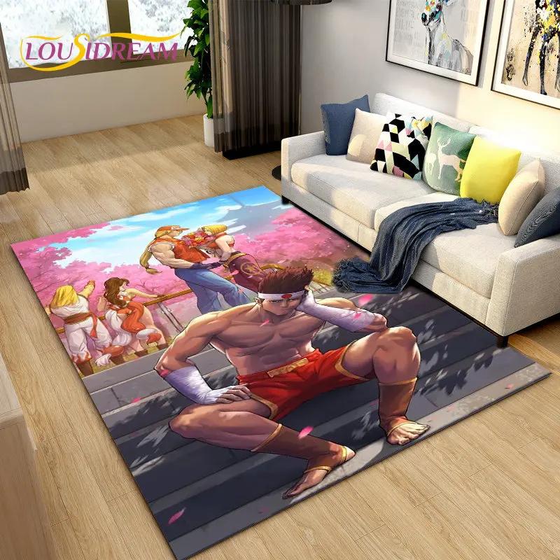Коврик Street Fighter в стиле ретро, коврик для геймера, коврик для гостиной, спальни, диван, коврик для украшения, детский нескользящий напольный коврик
