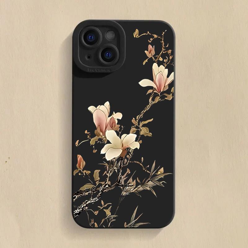 Flower And Bird Chinese Style Case For Mi 15 14T 13T 12T Pro 14 13 12 11 Lite 5G NE Poco F6 F5 X5 M6 X7 Pro 4G Soft Cover