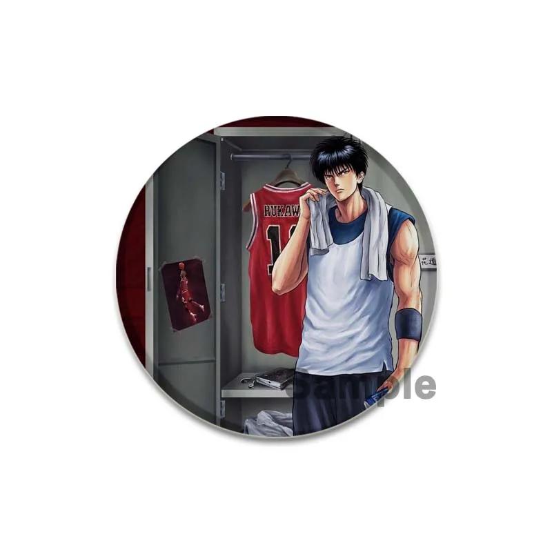 32/44/58 мм Slam Dunk Аниме Эмаль Значок для Рюкзака Одежда Sakuragi Hanamichi Rukawa Kaede Значки Мультяшные Броши Модные Аксессуары