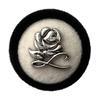5Pcs Silver Rose Button Flocked Black And White Double-Sided Nylon Coat Button Small Fragrant Coat Wool Clothes Button