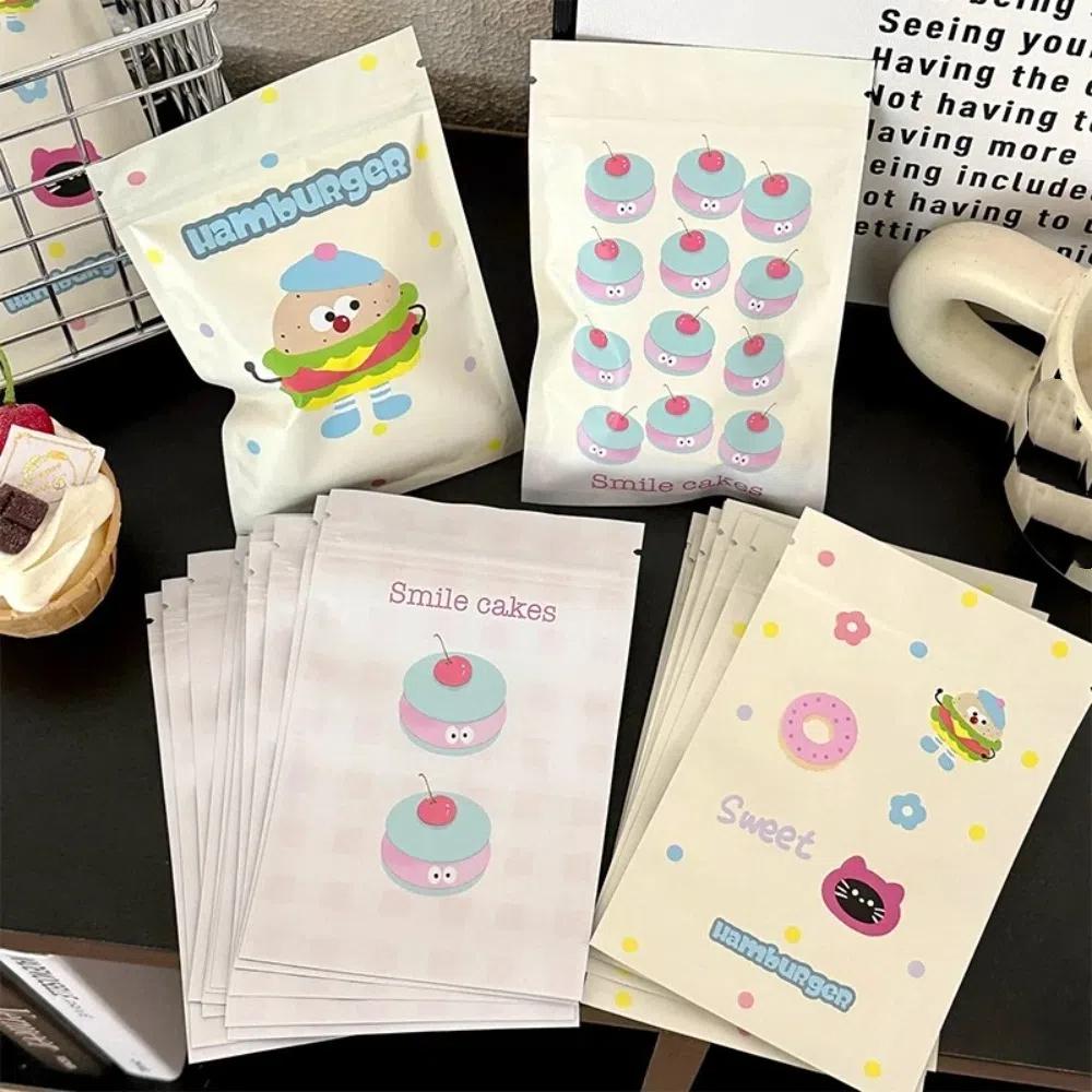 50Pcs/Pack Reusable Biscuit Packaging Bag Cartoon Design Gift Pouch  Package Supplies