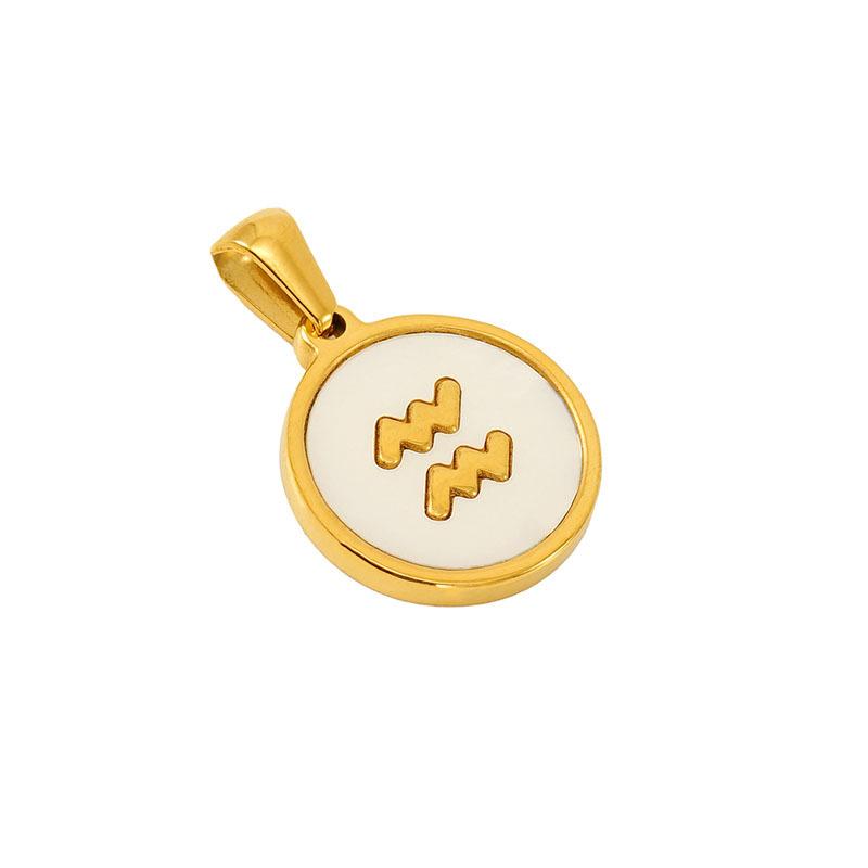 New 18K white shell constellation titanium steel pendant French temperament versatile commuter necklace