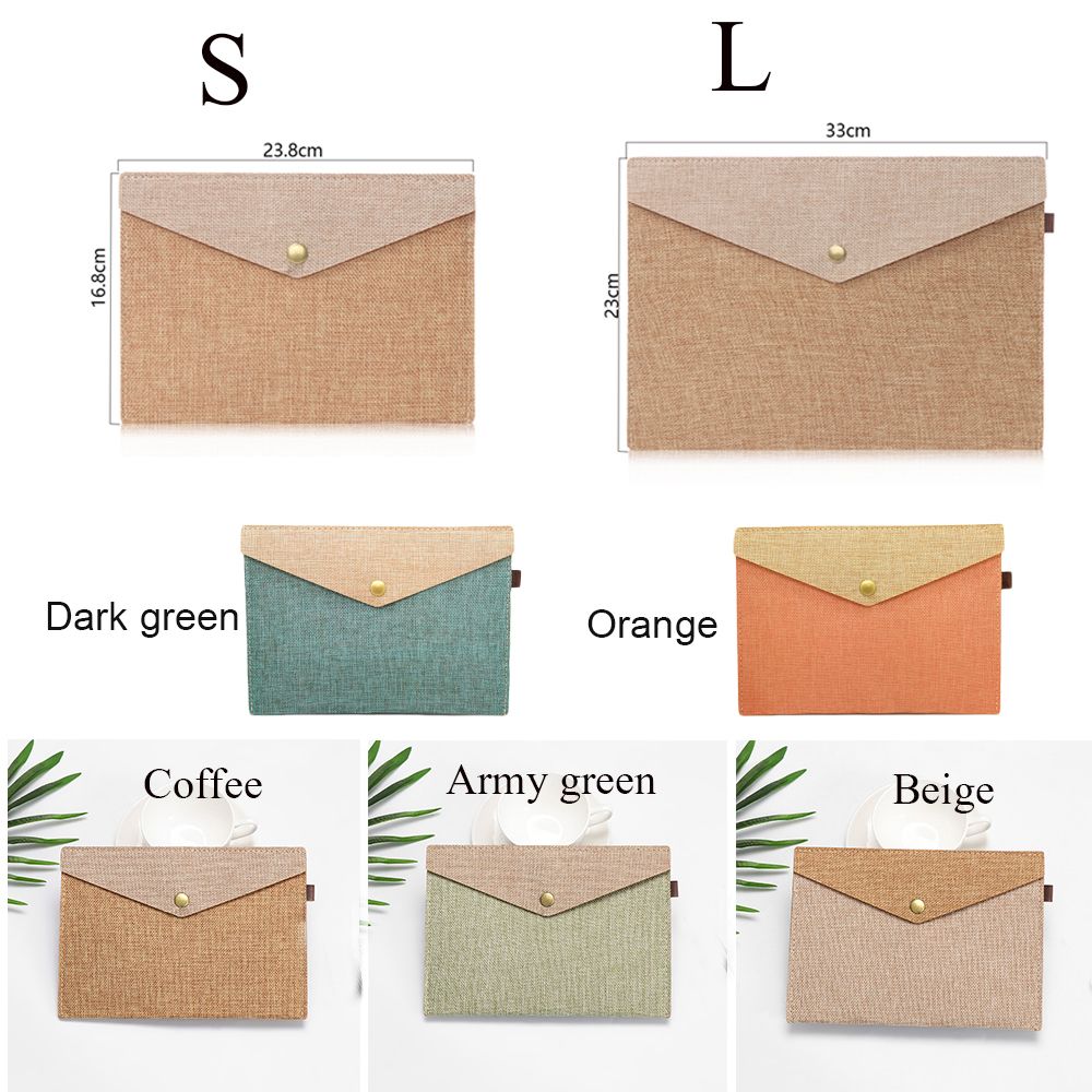Students Simple Elegant Canvas Felt File Briefcase Document Bag Paper Holder File Folder