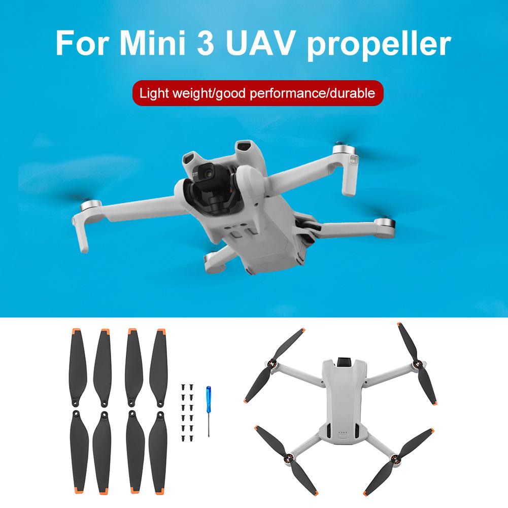2 Pairs Drone Blades Spare Parts PC Props Blade Wing Fans Replacement with Screwdriver Screw Accessories for DJI Mini 3