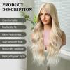 ALAN EATON HD 13x6 Lace Wigs Synthetic Long Wavy Hair BLonde Ombre Wigs Daily Use Party Wig for White Women Heat Resistant
