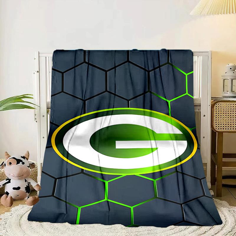 Green Bay Packers Logo Portable Blanket/Soft Blanket Bedding Blanket Suitable for Travel Camping Living Rooms Offices Sofas Fan Gifts